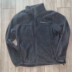 grey columbia large zip up fleece pullover🖤